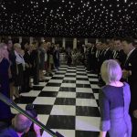 A corporate ceili in a marquee