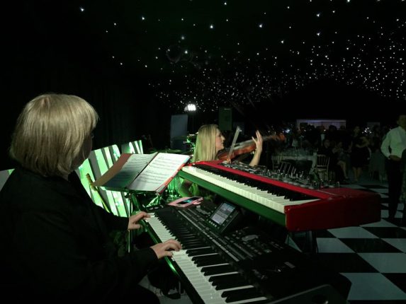 A ceili for a business event in a marquee